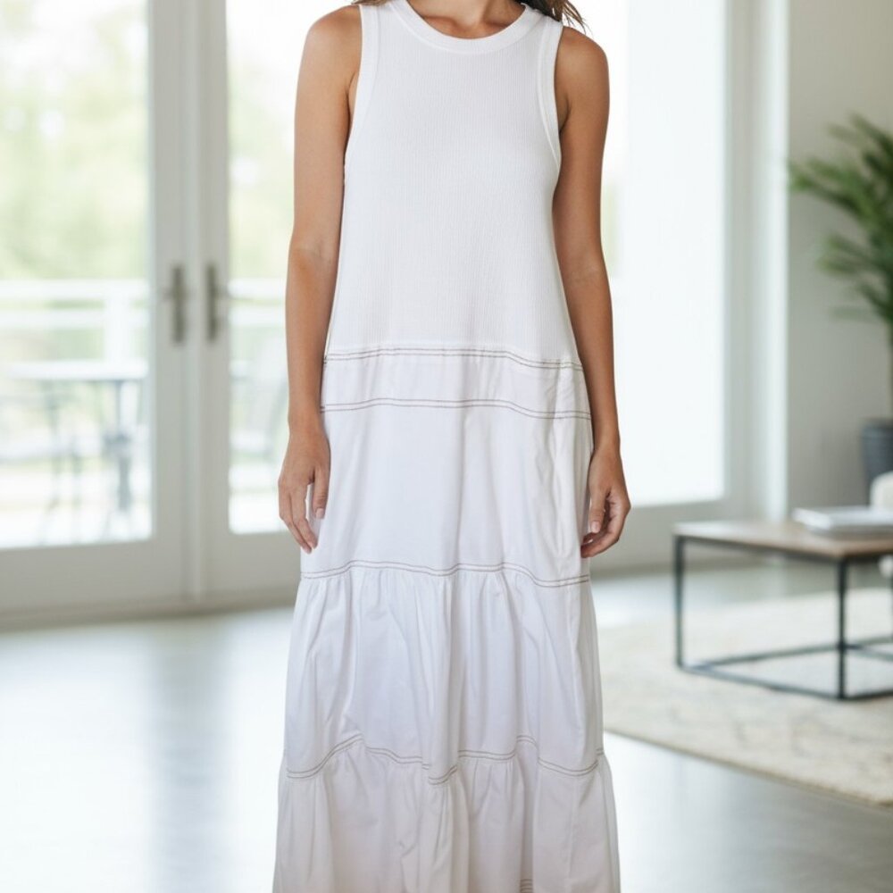 Veronica Beard White Sleeveless Midi Dress – Size XS